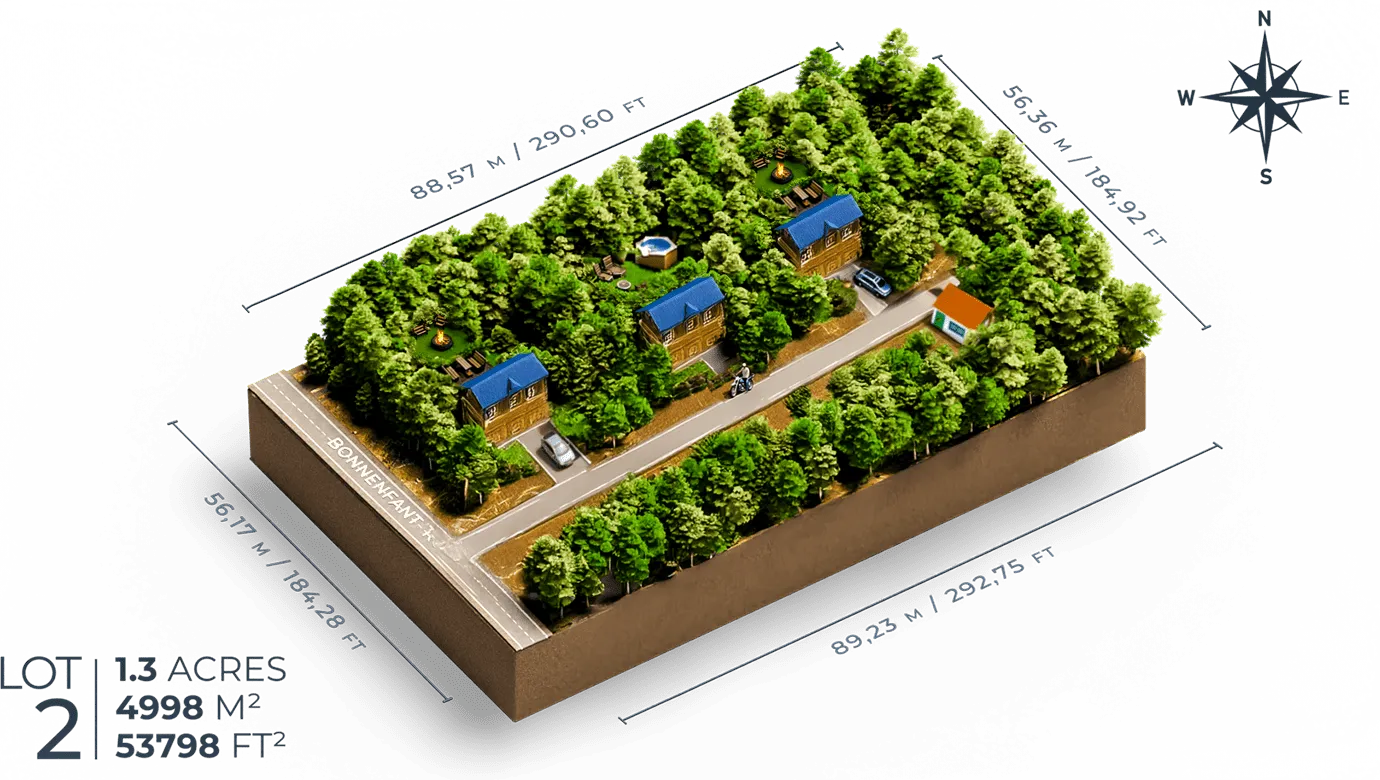 3D rendering of Airbnb/Villas